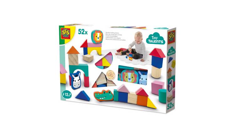 SES Creative Wooden Building Blocks 52 Piece Set
