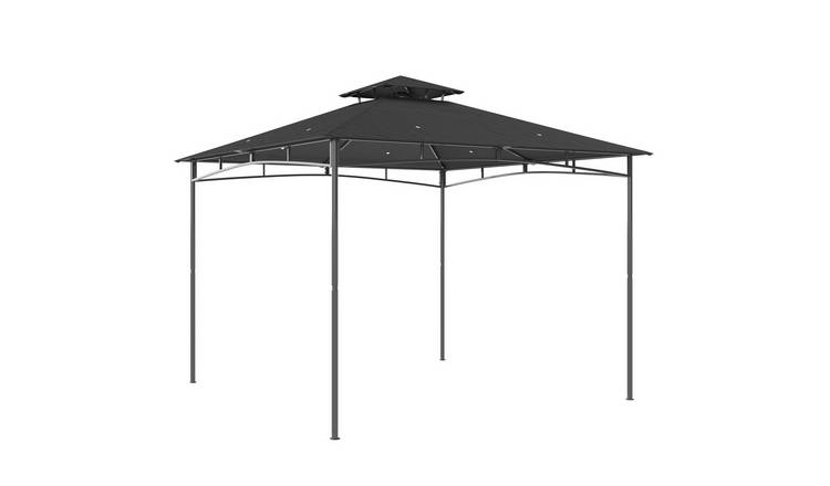 Outsunny 2-Tier Roof Metal Frame Gazebo – Dark Grey