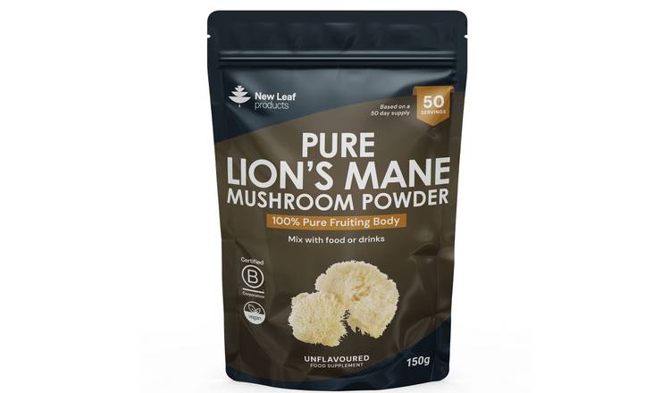 New Leaf Lions Mane Mushroom Powder 100% Fruiting Body  - 150g