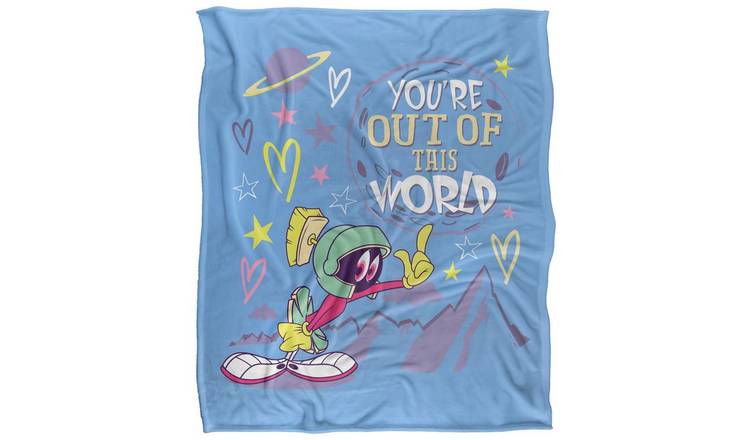 Looney Tunes You're Out Of This World Valentine Blue Blanket - 152cm x 127cm