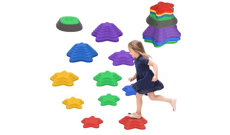 ZONEKIZ 11 Piece Kids Starfish NonSlip Stackable Stepping Stones