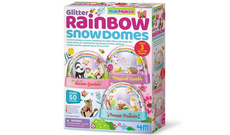 4M KidzMaker Glitter Rainbow Snow Domes - 5 Years +