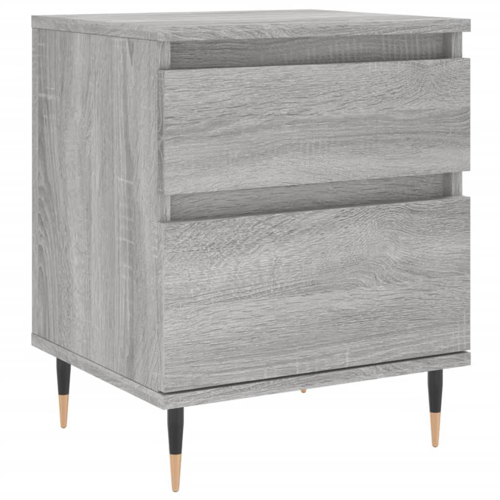 Walplus 1 Drawer Engineered Wood Bedside Cabinet - Grey Sonoma - 40 x 35 x 50 cm - Image 2