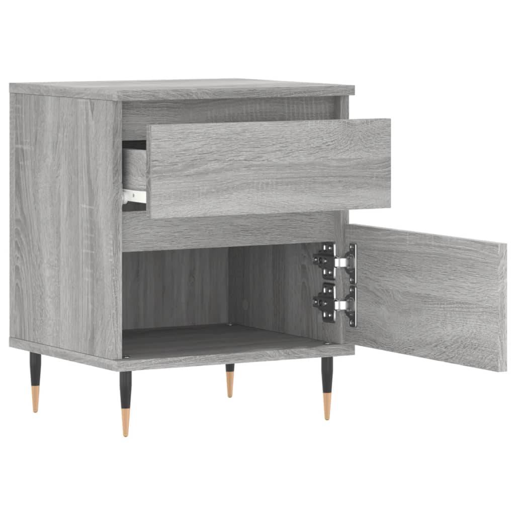 Walplus 1 Drawer Engineered Wood Bedside Cabinet - Grey Sonoma - 40 x 35 x 50 cm - Image 4