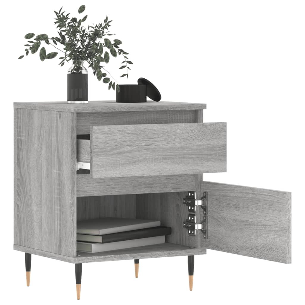 Walplus 1 Drawer Engineered Wood Bedside Cabinet - Grey Sonoma - 40 x 35 x 50 cm - Image 8