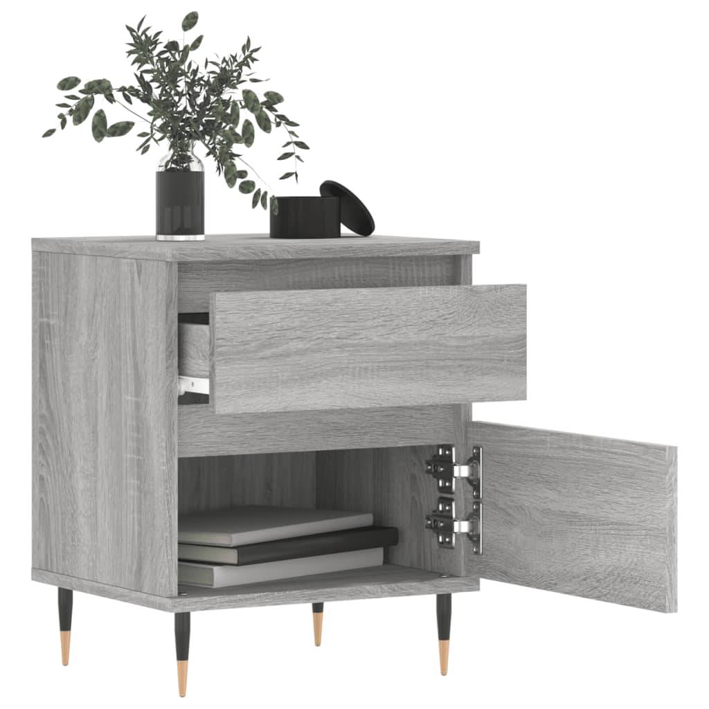 Walplus 1 Drawer Engineered Wood Bedside Cabinet - Grey Sonoma - 40 x 35 x 50 cm - Image 8