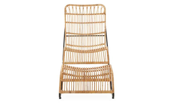 Orsina Manado Rattan Chair and Footstool Set – Natural & Black
