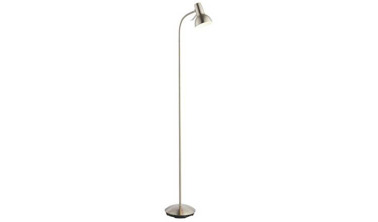 Loops Direct 50.5cm Steel Arched Floor Lamp - Satin Nickel