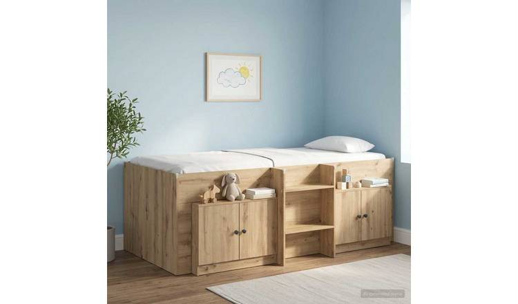 Walplus Pack of 2 Bedside Cabinet - Oak - 66 x 35 x 48 cm