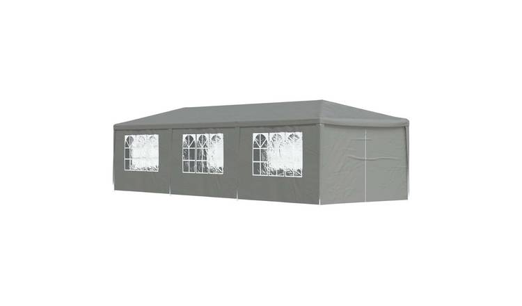 Walplus 900 x 300 x 255 cm PE Steel Frame Garden Party Tent - Light Grey