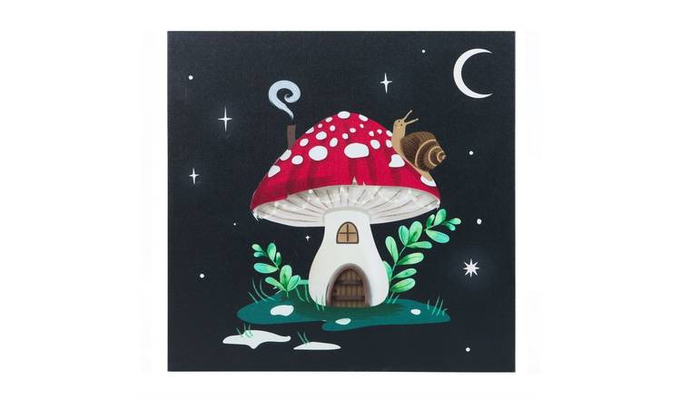 Something Different Gnome Sweet Gnome Canvas Light Up Plaque - Black