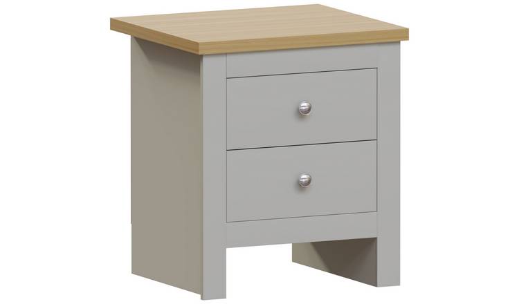 Vida Designs Arlington 2 Drawer Bedside Chest - Grey