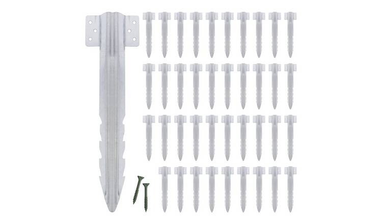 Harbour Housewares Deluxe Galvanised Steel Sleeper Brackets 40cm - Pack of 40