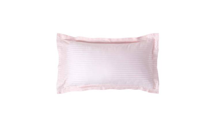 Homescapes Egyptian Cotton Satin Stripe King Size Oxford Pillowcase - Pink
