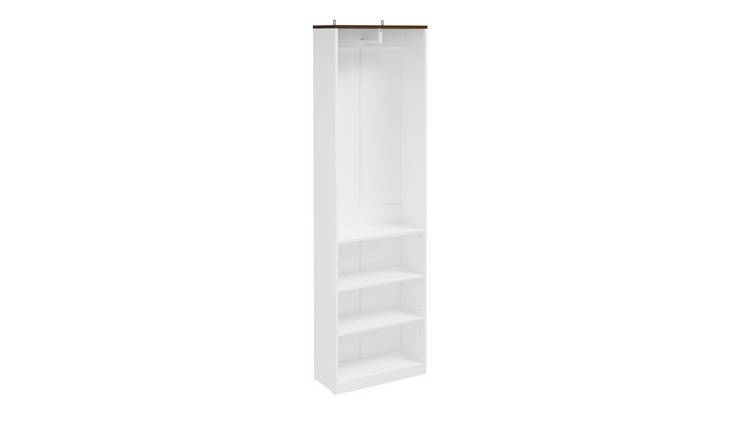 SoBuy 1 Hanging Rod 3 Fixed Shelf Freestanding Open Wardrobe - White