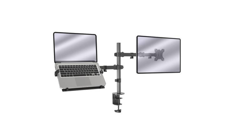 VonHaus 13-32in Adjustable Monitor Stand with Laptop Tray - Black