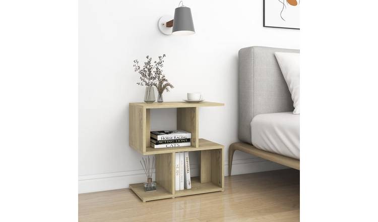 Walplus Pack of 2 Bedside Cabinet - Light Oak - 50 x 30 x 51.5 cm