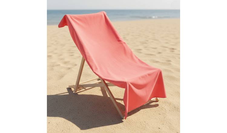 OHS Plain Microfibre Quick Dry Beach Towel - Coral