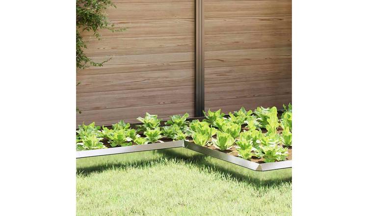 Walplus Galvanised Steel Snail Fence - Silver - 10 x 10 x 25 cm