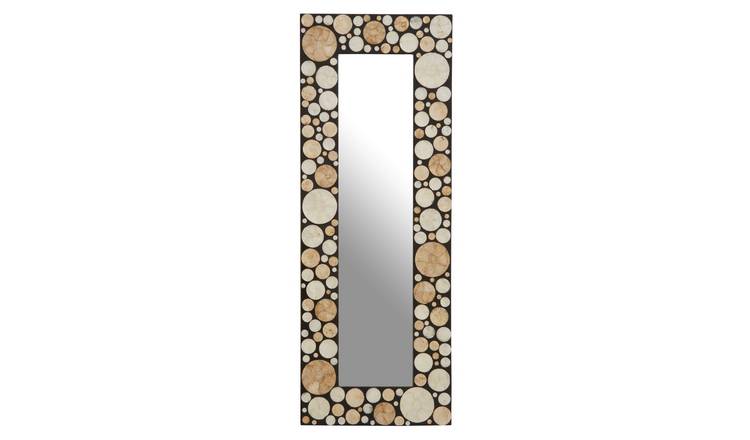 Orsina Palu Rectangular Black Wall Mirror with Shell Inlay – Gold
