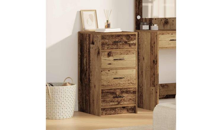 Walplus Engineered Wood Sideboard - Old Wood - 40 x 41 x 75 cm