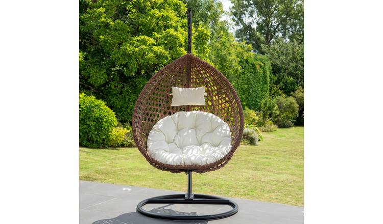Artemis Home Sunbury Hanging Swing Single Egg Pod Chair - Cream