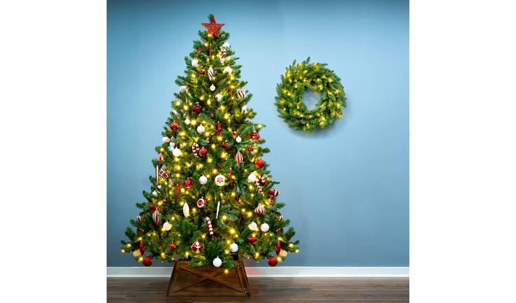 Christmas Tree World 4ft Pre-Lit Arbor Vitae Fir Christmas Tree