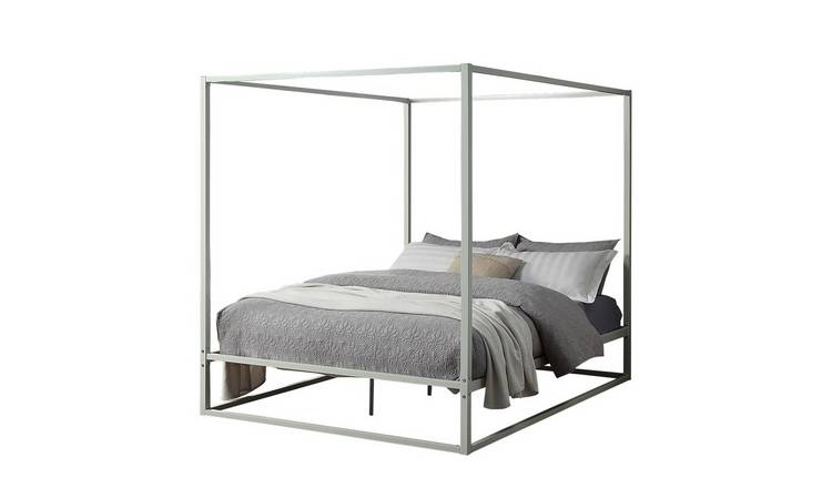 Slumberworks Ashwell Modern Metal Small Double Bed Frame – White