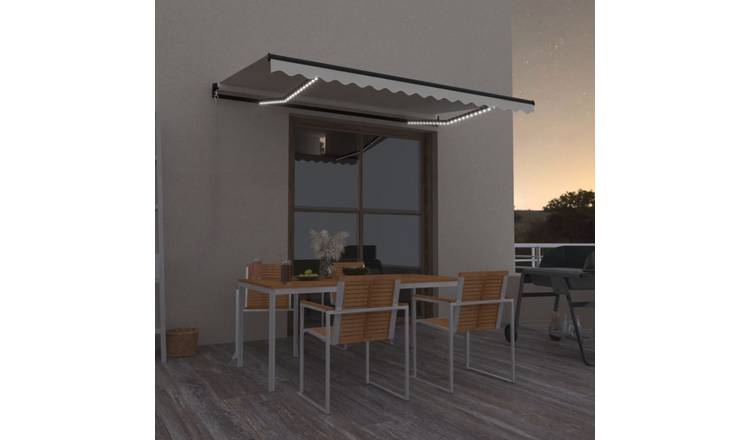 Walplus Electric Polyester Retractable Awning - Cream - 450x350 cm