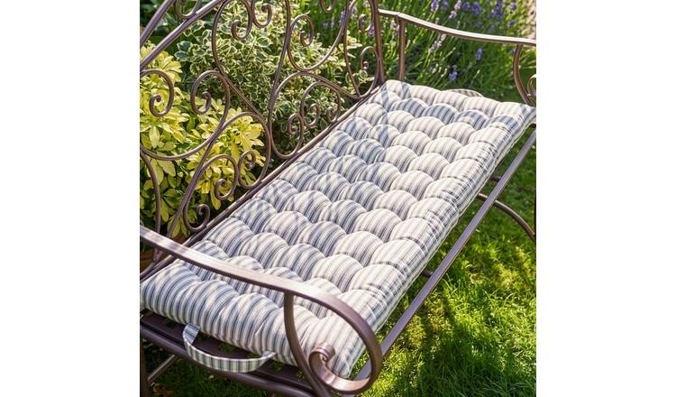 Dibor Pyreneés 100x40cm Cotton Ticking Stripe Bench Mattress - Grey