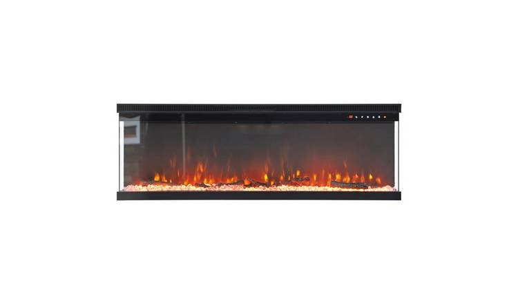 Living and Home 60 Inch Recessed Freestanding Electric Fireplace - Black