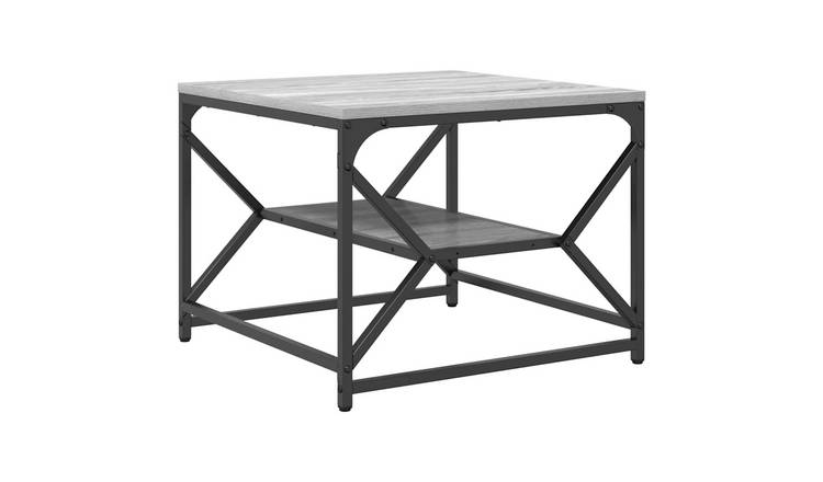 Walplus Engineered Wood and Steel Coffee Table - Grey sonoma - 51 x 50 x 40 cm