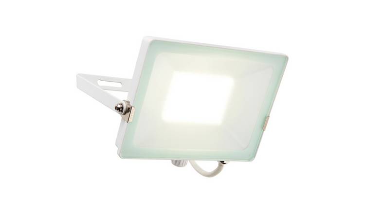 Loops Direct 23.5cm Die Cast Aluminium LED Floodlight - Matt White High