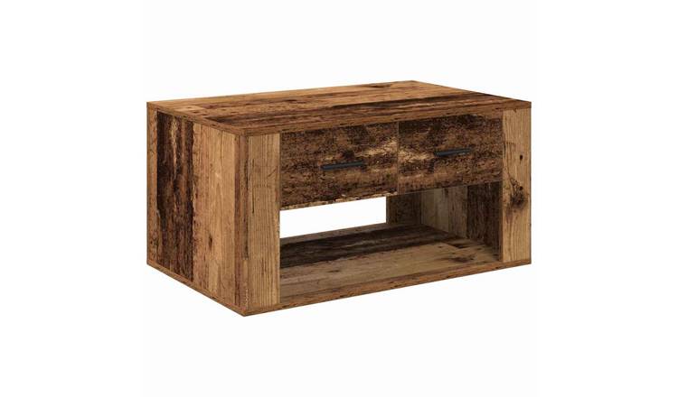 Walplus 1 Shelf Engineered Wood Coffee Table - Old wood - 80 x 50 x 40 cm