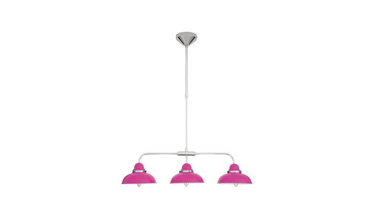Orsina Jasper 3 Light Pendant - Hot Pink And Chrome