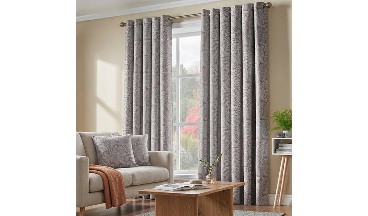 Luxury Living Fern Blackout Eyelet Curtains 168cm x 183cm - Latte