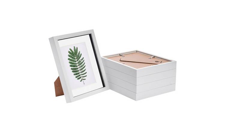 Nicola Spring 3D Box Photo Frames - 8 x 10" with Mount - Set of 5 - White