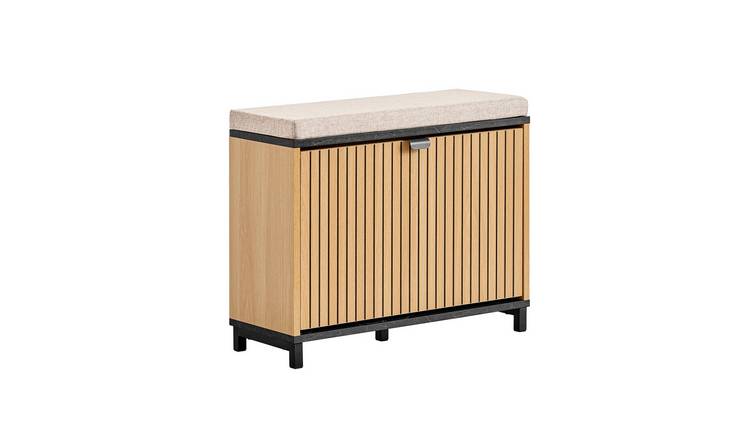 SoBuy 1 Door 1 Shelf Shoe Storage Bench - Light Oak