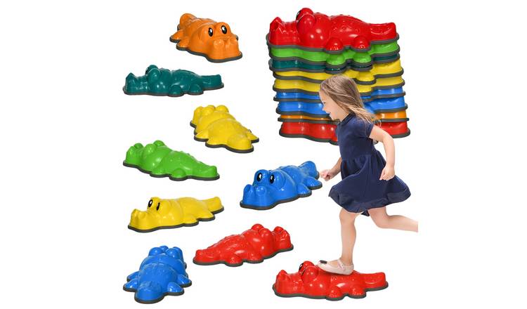 ZONEKIZ 9 Piece Kids Crocodile NonSlip Stackable Stepping Stones
