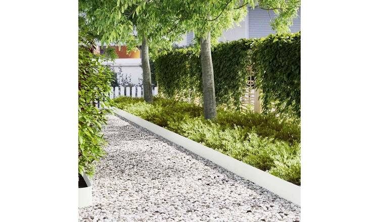 Walplus Pack of 20 Cold Rolled Steel Lawn Edging - White - 100 x 0.05 x 20 cm
