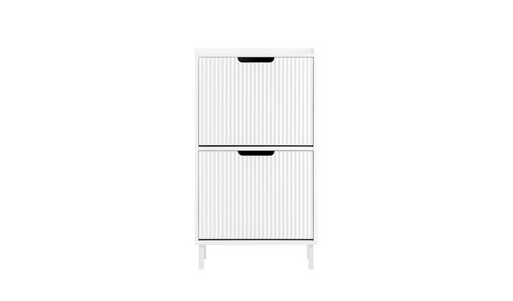 SoBuy 2 Door Slim Hallway Shoe Cabinet - White