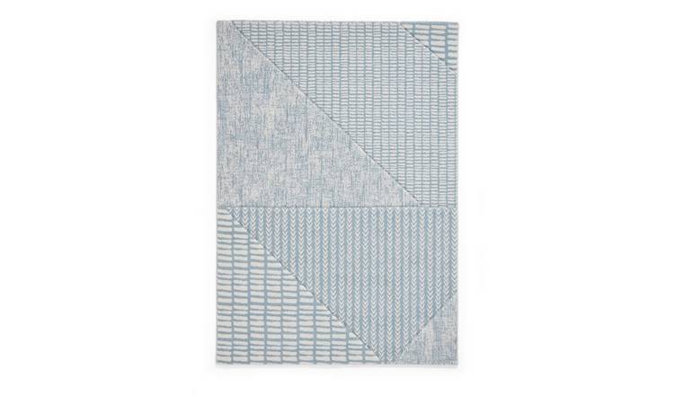 Mega Flooring Blue Modern Abstract Rug - 80 x 150cm