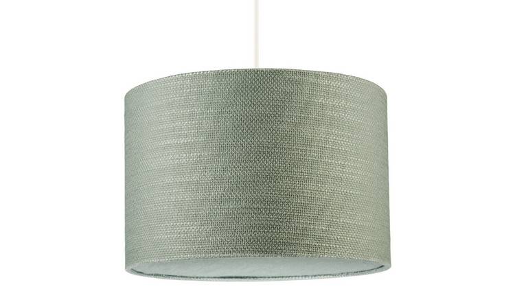 Happy Homewares Desert Sage Green Textured Linen Pendant Shade - 30cm