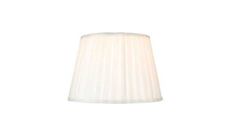 Happy Homewares Cream Faux Silk Pleated Inner Lined Lampshade - 25cm