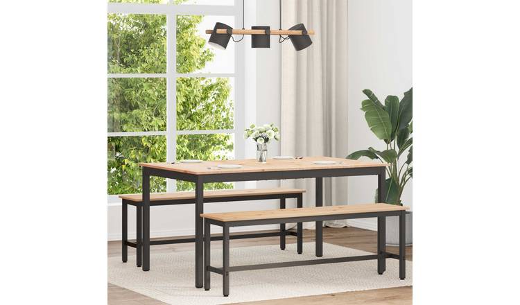 Walplus Solid Pine Dining Table - Natural - 150 x 90 x 75 cm