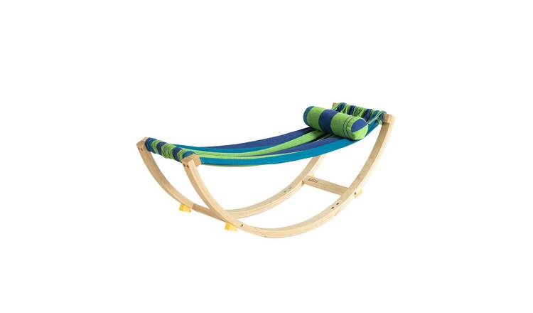 SoBuy Wooden Stand Colourful Fabric Lounger Kids Hammock - Multicolor