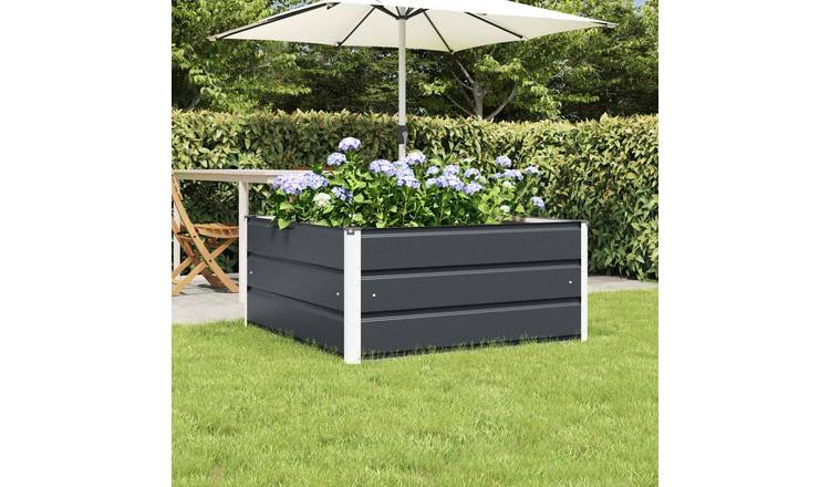 Walplus Steel Garden Planter - Anthracite - 100 x 100 x 45 cm