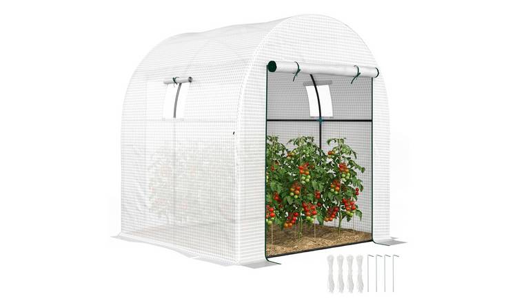 Outsunny Steel UV Resistant Tunnel Greenhouse - White