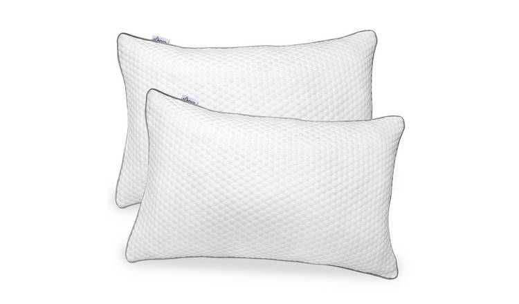Aamira Medium Shredded Memory Foam Pillows 2 Pack - White