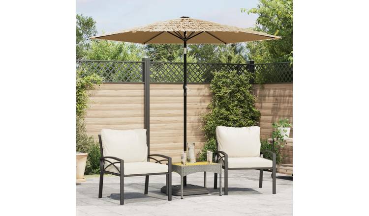 Walplus Polyester Garden Parasol - Brown - 223 x 223 x 213 cm